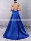 A-line Halter Satin Floor-length Split Front Prom Dresses #Milly020104823