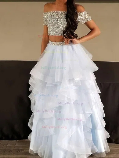 Off the shoulder two piece prom dress on sale