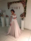 Ball Gown Illusion Tulle Sweep Train Wedding Dresses With Appliques Lace #Milly00023105