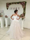 Ball Gown Sweetheart Tulle Sweep Train Wedding Dresses With Appliques Lace #Milly00023110