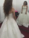 Ball Gown Straight Tulle Court Train Wedding Dresses With Appliques Lace #Milly00023112