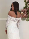 Trumpet/Mermaid Off-the-shoulder Lace Sweep Train Lace Wedding Dresses #Milly00023117