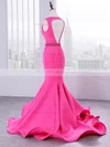 Trumpet/Mermaid V-neck Stretch Crepe Sweep Train Beading Prom Dresses #Milly020105202