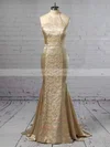 Trumpet/Mermaid Scoop Neck Silk-like Satin Sweep Train Lace Prom Dresses #Milly020105251