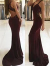 Sheath/Column V-neck Jersey Cut Out Prom Dresses With Appliques #Milly020105264