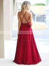 A-line Scoop Neck Chiffon Floor-length Prom Dresses #Milly020105315