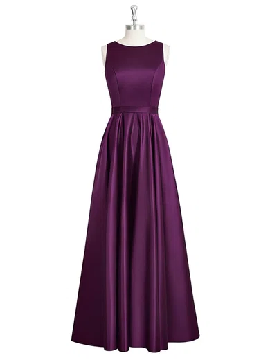Ball Gown Scoop Neck Satin Cut Out Prom Dresses #Milly020105325