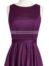 A-line Scoop Neck Satin Floor-length Sashes / Ribbons Prom Dresses #Milly020105325