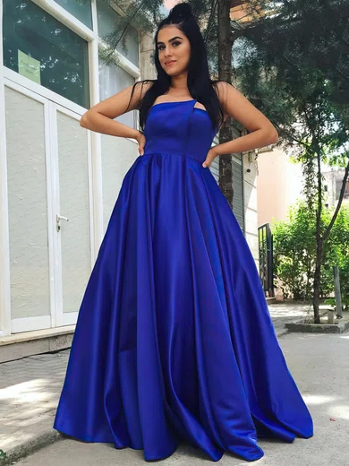 Ball Gown Strapless Satin Floor-length Prom Dresses #Milly020105407
