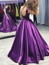 Ball Gown Scoop Neck Satin Floor-length Prom Dresses #Milly020105408