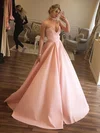 Ball Gown V-neck Satin Floor-length Prom Dresses #Milly020105412