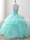 Ball Gown Scoop Neck Organza Tulle Floor-length Beading Prom Dresses #Milly020105457