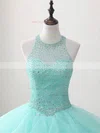 Ball Gown Scoop Neck Organza Tulle Floor-length Beading Prom Dresses #Milly020105457
