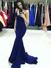 Trumpet/Mermaid V-neck Jersey Sweep Train Prom Dresses #Milly020105485