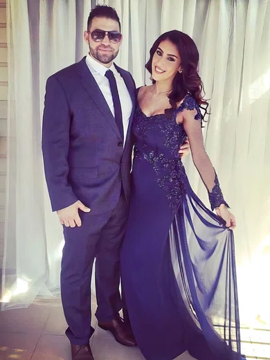 Sheath/Column V-neck Jersey Chiffon Detachable Beading Prom Dresses #Milly020105581
