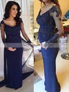 Sheath/Column V-neck Jersey Chiffon Detachable Beading Prom Dresses #Milly020105581