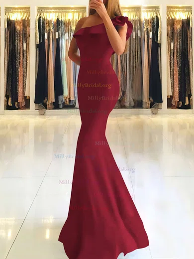 Trumpet Mermaid Burgundy Off The Shoulder Ruffles Prom Dress Trumpet Mermaid Burgundy Off The Shoulder Ruffles Prom Dress