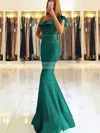 Trumpet/Mermaid One Shoulder Stretch Crepe Floor-length Ruffles Prom Dresses #Milly020105742