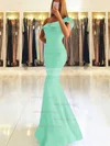 Trumpet/Mermaid One Shoulder Stretch Crepe Floor-length Ruffles Prom Dresses #Milly020105742