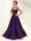 Ball Gown Scoop Neck Tulle Floor-length Beading Prom Dresses #Milly020105426