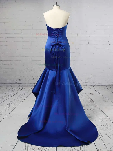 Trumpet Mermaid Bow Navy Blue Sweetheart Prom Dress Trumpet Mermaid Bow Navy Blue Sweetheart Prom Dress