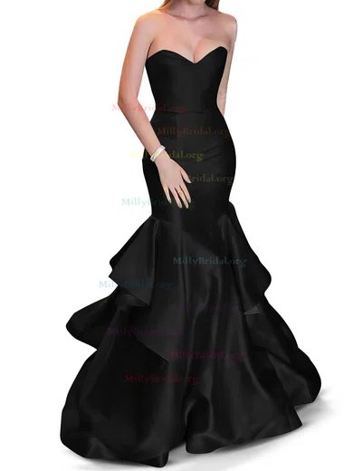Trumpet Mermaid Black Sweetheart Satin Prom Dress Trumpet Mermaid Black Sweetheart Satin Prom Dress