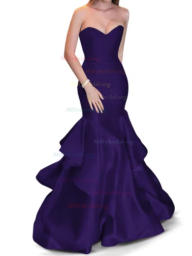Trumpet Mermaid Bow Navy Blue Sweetheart Prom Dress Trumpet Mermaid Bow Navy Blue Sweetheart Prom Dress