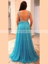 A-line V-neck Chiffon Floor-length Beading prom dress #Milly020105958