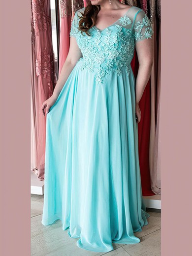 A-line Sweetheart Chiffon Floor-length Appliques Lace prom dress #Milly020105976