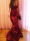 Trumpet/Mermaid Floor-length V-neck Silk-like Satin Prom Dresses #Milly020106041