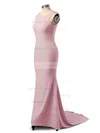 Trumpet/Mermaid Scoop Neck Jersey Sweep Train Prom Dresses #Milly020106042