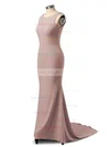 Trumpet/Mermaid Scoop Neck Jersey Sweep Train Prom Dresses #Milly020106042