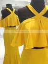 Sheath/Column Scoop Neck Jersey Floor-length Ruffles Prom Dresses #Milly020106070