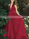 Princess Halter Satin Sweep Train Appliques Lace Prom Dresses #Milly020105085