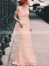 Sheath/Column Off-the-shoulder Silk-like Satin Floor-length Split Front Prom Dresses #Milly020105047