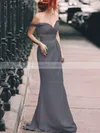 Sheath/Column Off-the-shoulder Silk-like Satin Floor-length Split Front Prom Dresses #Milly020105047