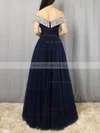 Princess Off-the-shoulder Tulle Floor-length Beading Prom Dresses #Milly020105051