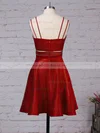 A-line V-neck Satin Short/Mini Pockets Prom Dresses #Milly020105080