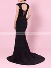 Trumpet/Mermaid V-neck Jersey Sweep Train Split Front Prom Dresses #Milly020105113