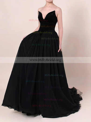 Spaghetti Straps Low Back Black Thick Satin Prom Dress, 45% OFF