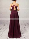 A-line V-neck Chiffon Floor-length Appliques Lace Prom Dresses #Milly020105832