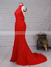 Trumpet/Mermaid Halter Stretch Crepe Sweep Train Prom Dresses #Milly020105867
