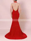 Trumpet/Mermaid Halter Stretch Crepe Sweep Train Prom Dresses #Milly020105867