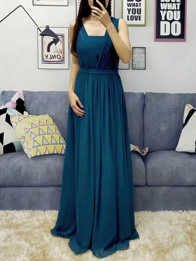 A-line Halter Chiffon Floor-length Sashes / Ribbons Prom Dresses #Milly020105870