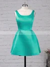 A-line Square Neckline Satin Short/Mini Prom Dresses #Milly020105898