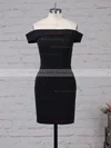 Sheath/Column Off-the-shoulder Stretch Crepe Short/Mini Prom Dresses #Milly020105904