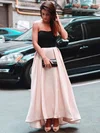 Ball Gown Strapless Satin Asymmetrical Pockets Prom Dresses #Milly020105911