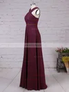 Empire V-neck Chiffon Floor-length Ruffles Bridesmaid Dresses #Milly01013515