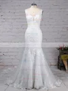 Trumpet/Mermaid V-neck Tulle Detachable Beading Wedding Dresses #Milly00023148