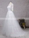 Ball Gown Scoop Neck Tulle Sweep Train Beading Wedding Dresses #Milly00023168